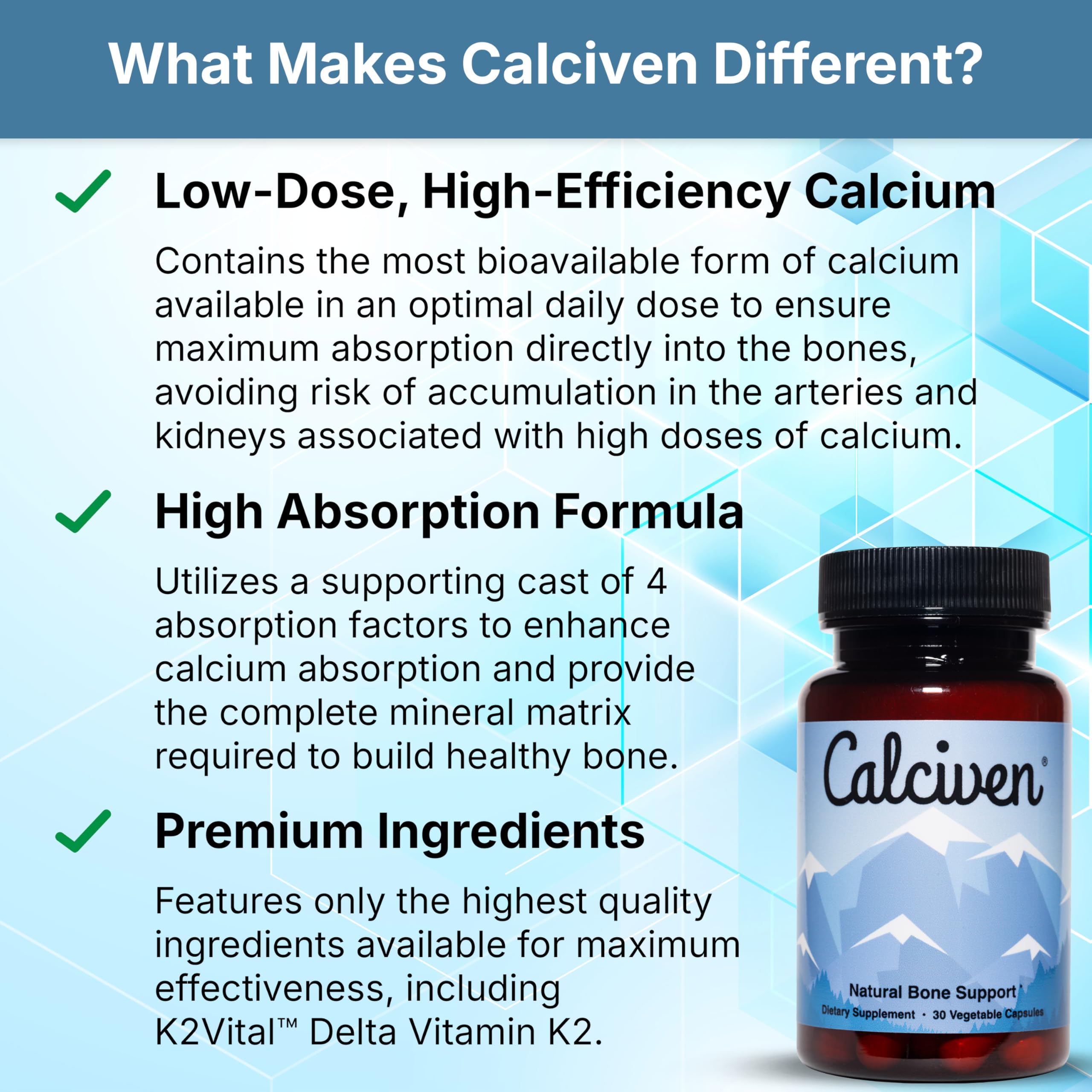 Calciven textura de tableta en primer plano que muestra pureza y calidad
