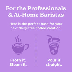 Califia Farms primer plano de microespuma cremosa, ideal para latte art
