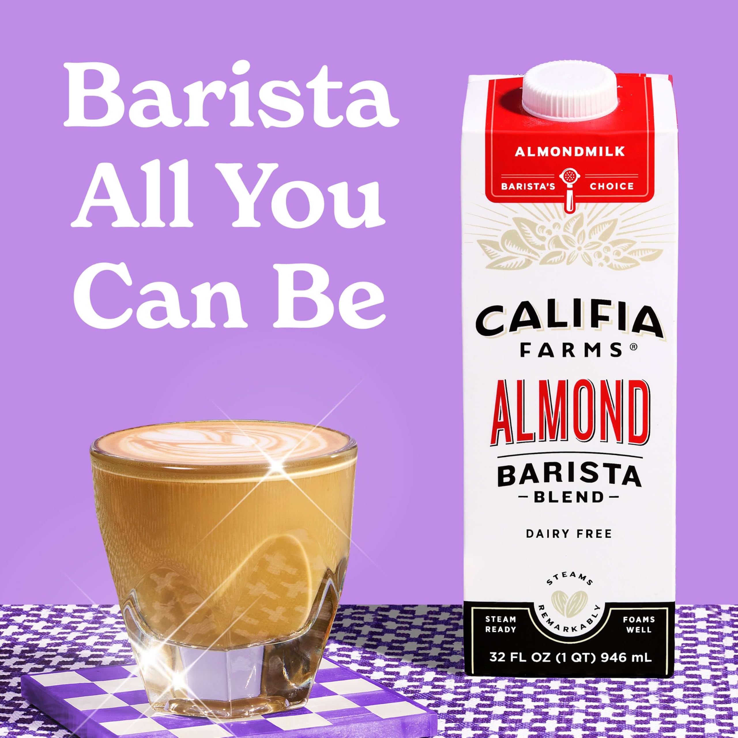Califia Farms top pour spout demonstrating easy pouring and spill control