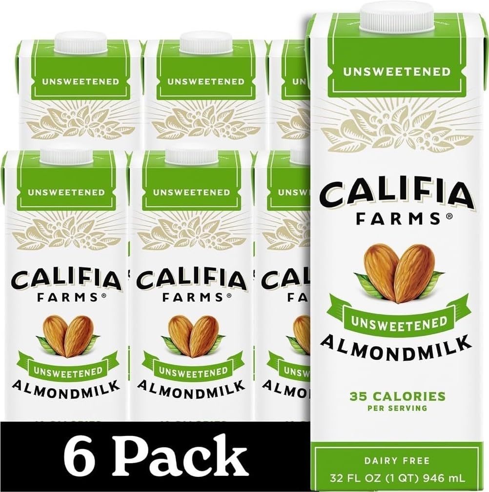 Califia Farms frasco frontal mostrando el envase y su diseño práctico