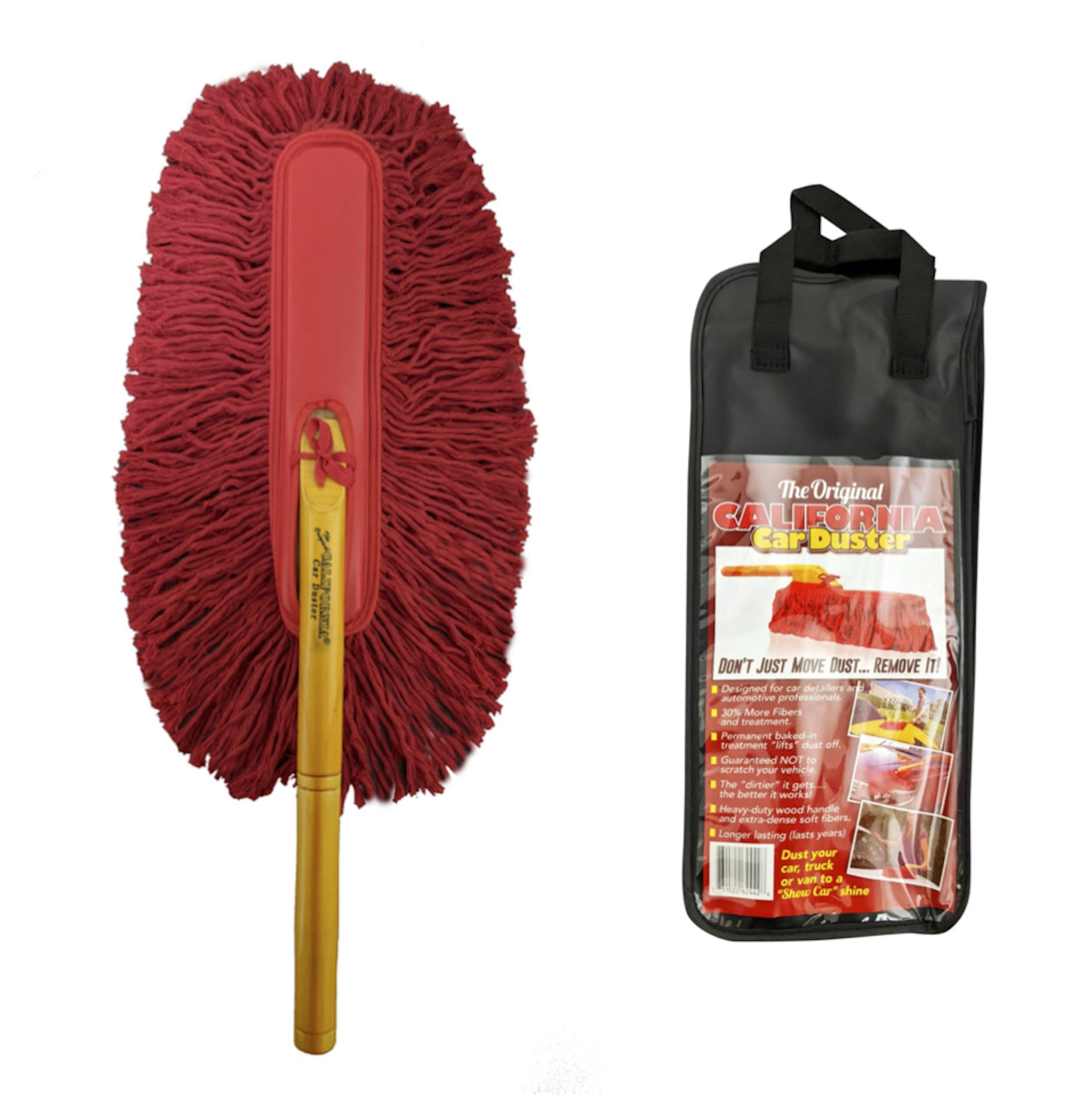 California Car Duster front packaging showing product and benefits