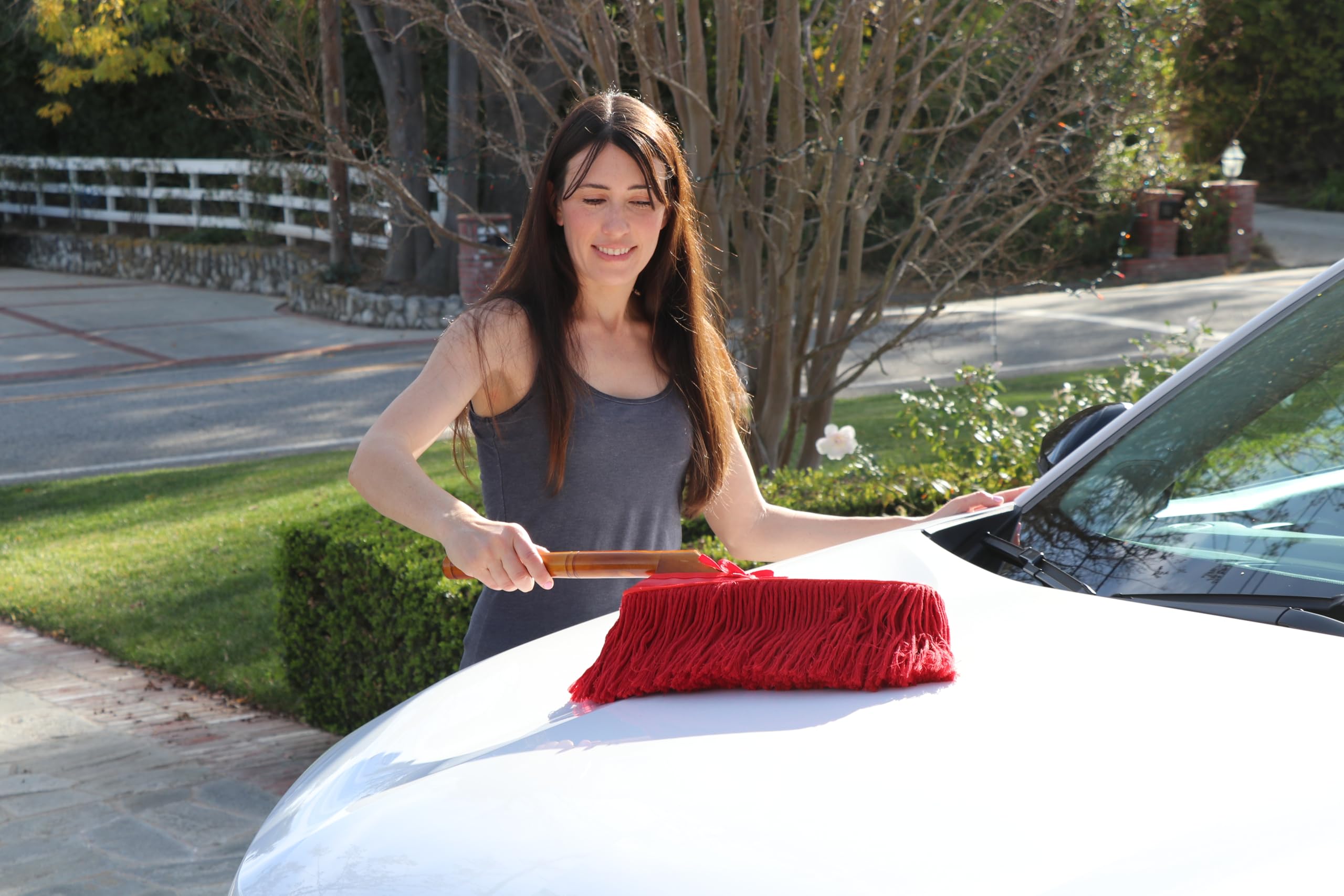 California Car Duster paraffin-baked cotton head close-up protects finish