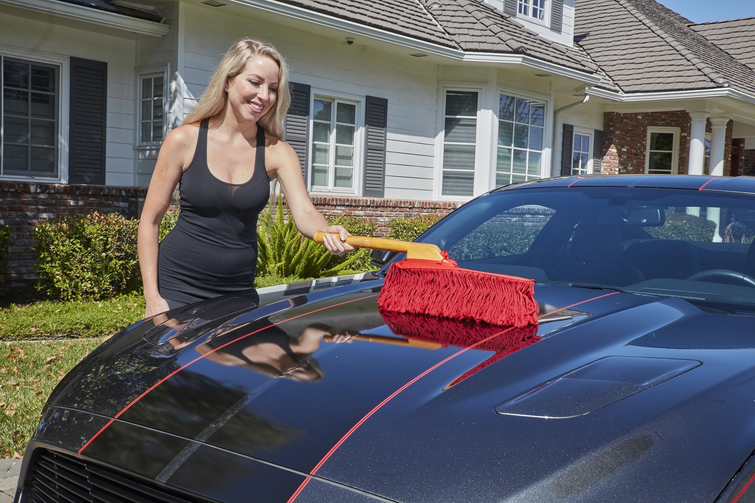 California Car Duster used in garage to keep car showroom-ready
