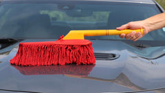 California Car Duster wooden handle close-up for comfortable grip