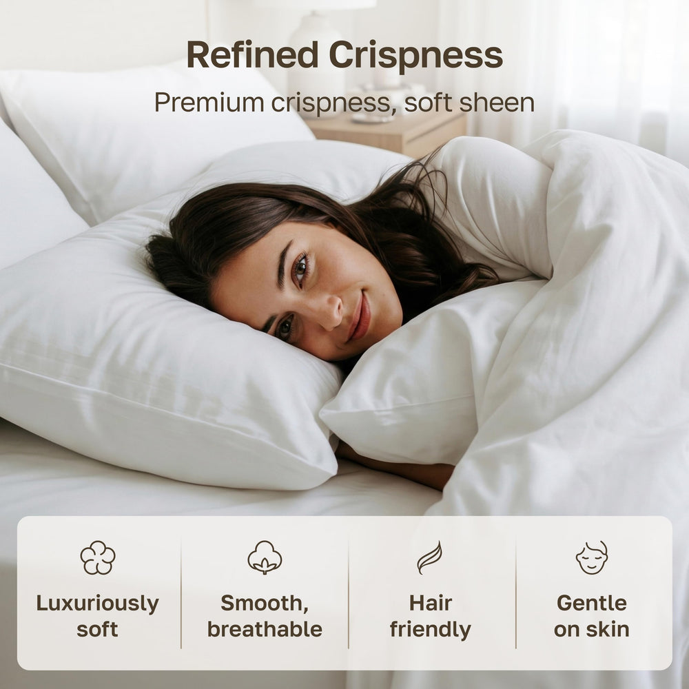 California Design Den folded pair on a made bed illustrating crisp hotel look