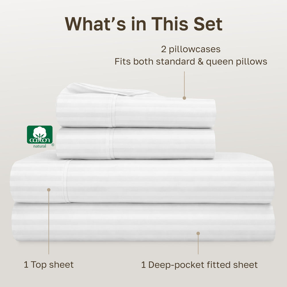 California Design Den styled bed with pillows and top sheet for polished look