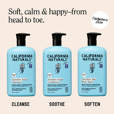 California Naturals ingredientes avena y manzanilla, efecto calmante