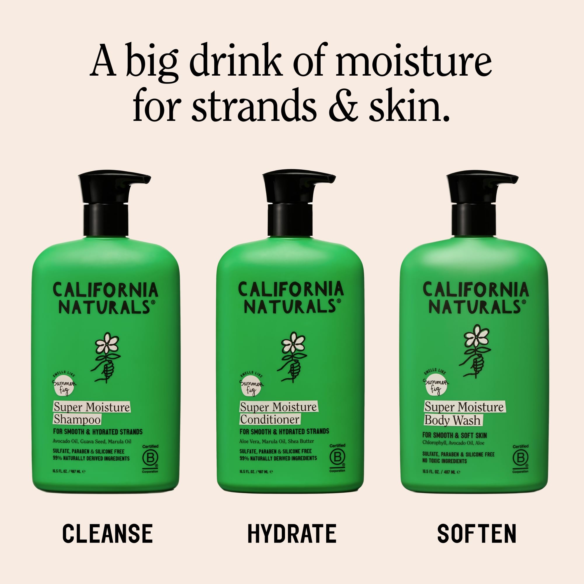 California Naturals lifestyle bathroom vanity scene showing everyday routine and aesthetic