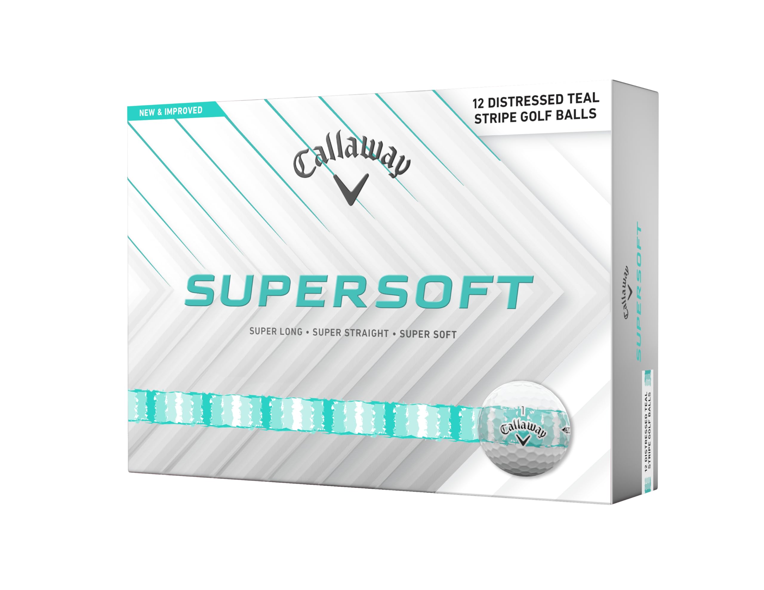 Callaway paquete frontal Teal mostrando 12 bolas y visibilidad inmediata