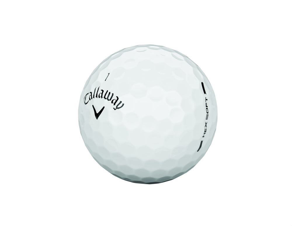 Callaway Hex Soft bola en el green demostrando tacto suave y control en chips