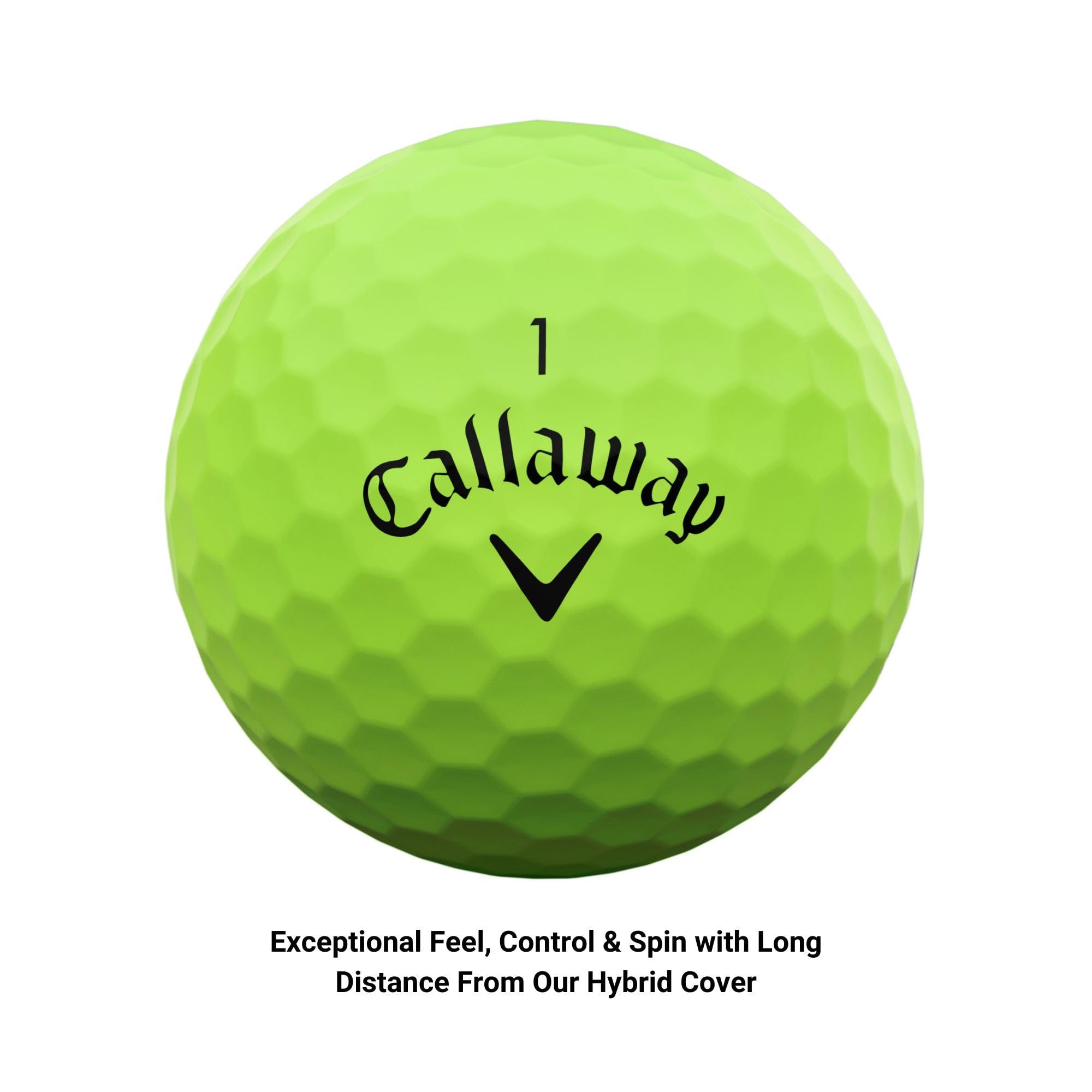Callaway Supersoft 2023 verde primer plano de la textura de la cubierta mostrando tacto suave