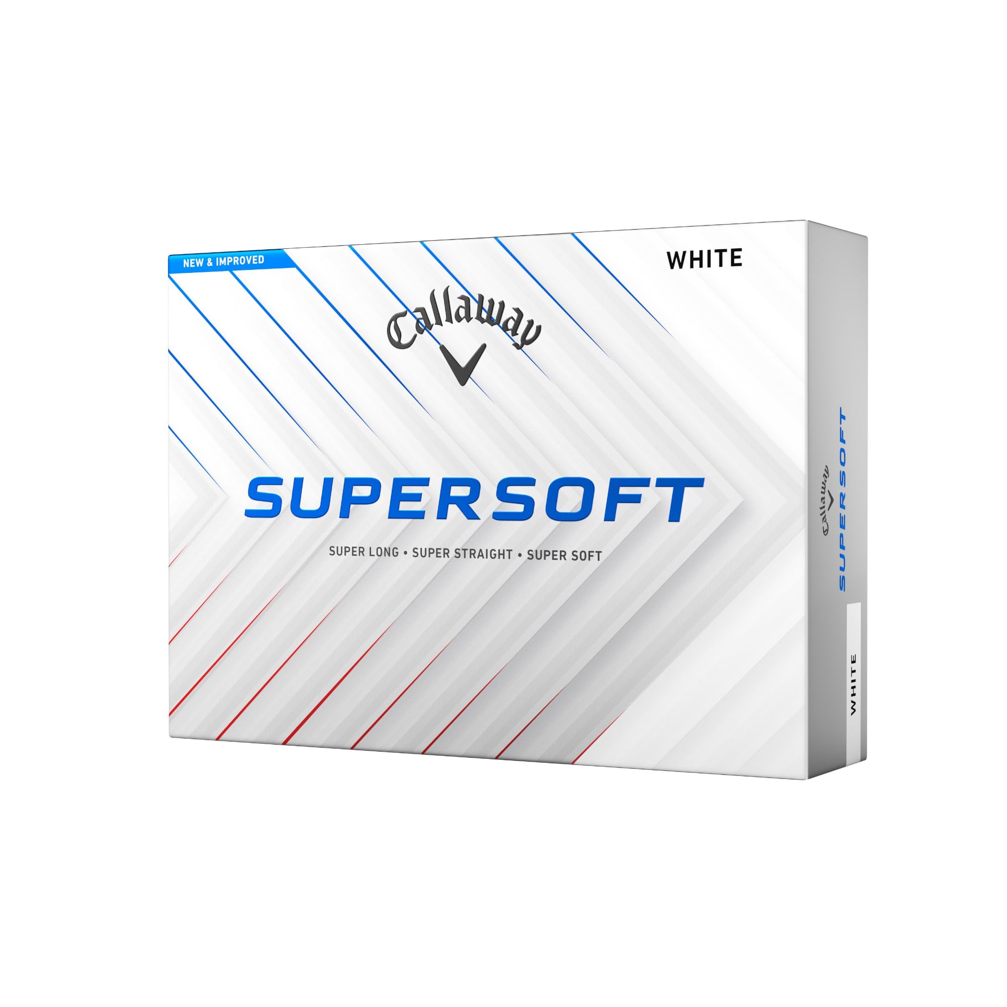 Callaway Supersoft 2025 paquete frontal mostrando 12 pelotas, conveniencia y valor