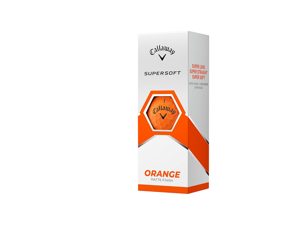 Callaway Supersoft pack de 12 bolas naranja listo para llevar al campo