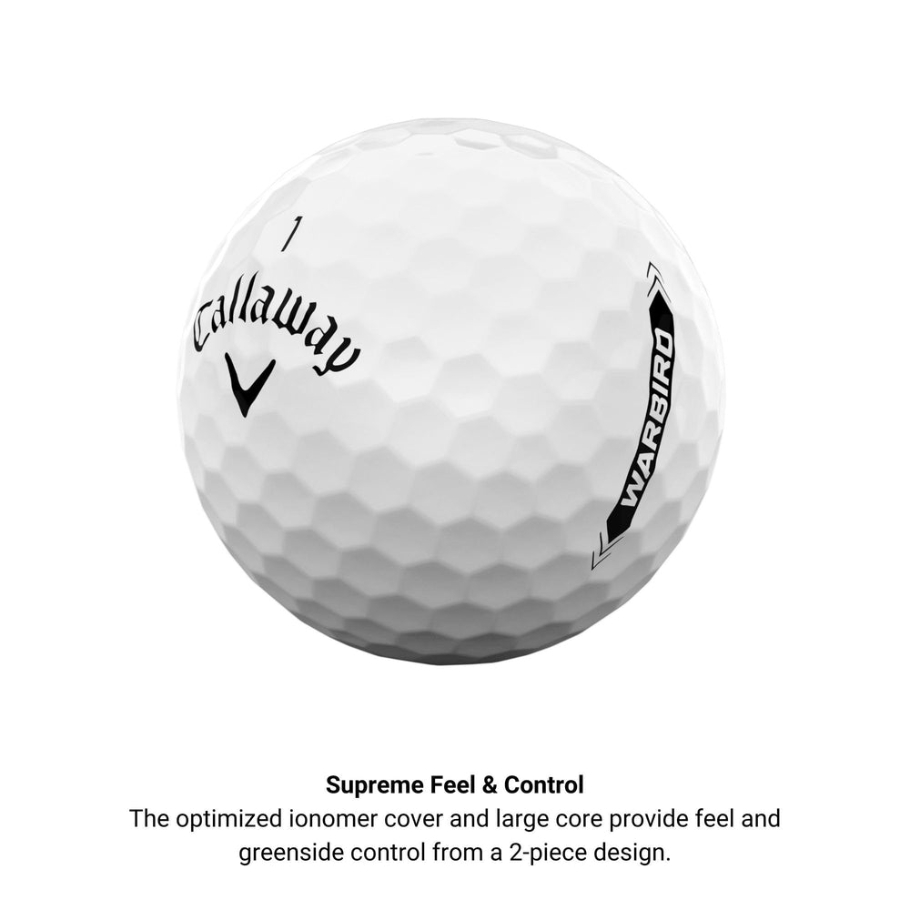 Callaway Warbird pelota en mano para comparar tamaño y transporte fácil