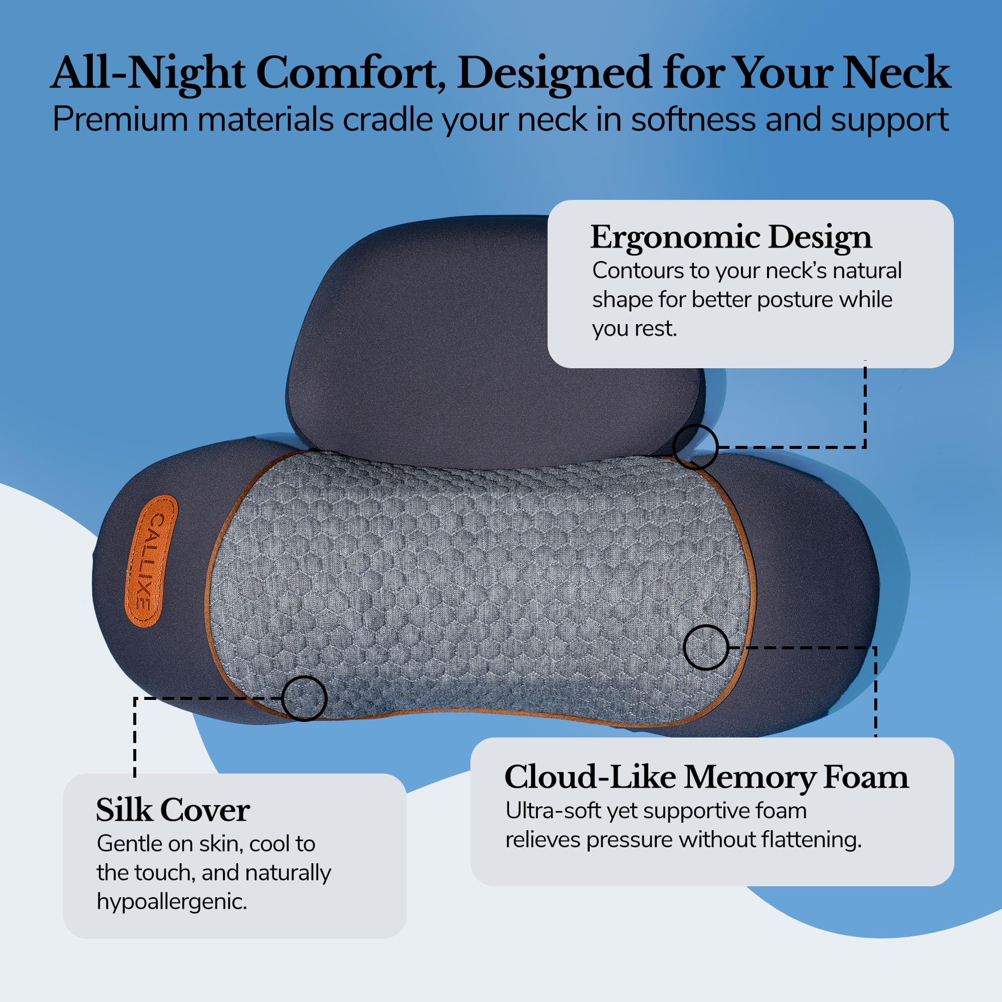 Person using CALLIXE TheraPillow on couch delivering portable neck support