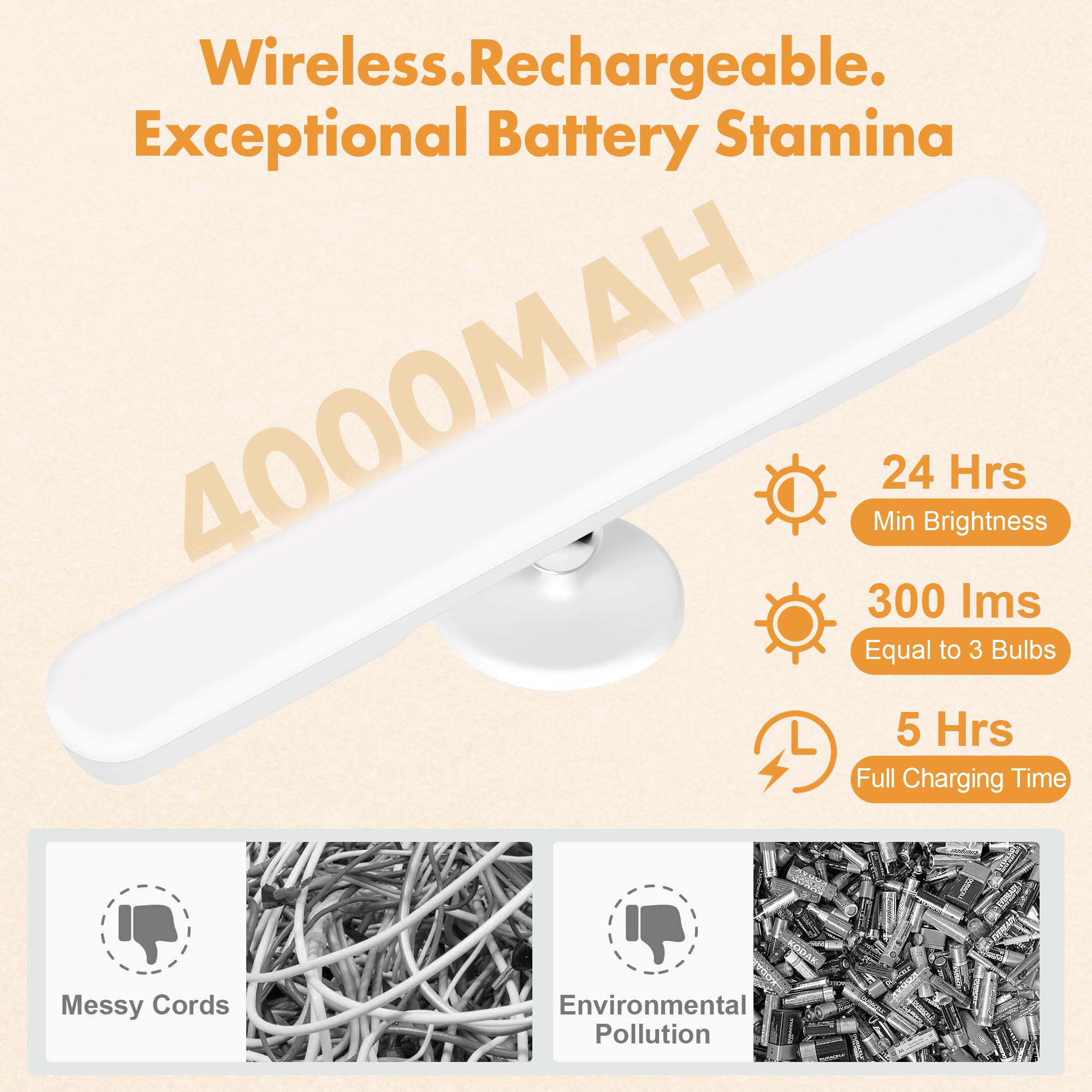 cambk primer plano de batería 4000mAh y puerto USB, carga rápida y duradera