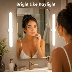 cambk luces instaladas en espejo de tocador, iluminación ideal para maquillaje