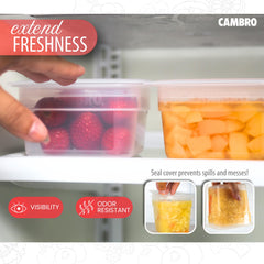 Cambro 16 oz and 32 oz containers side-by-side showing portion choices