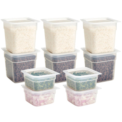 Cambro front view showing set contents and clear visibility benefit