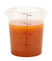 Cambro container with proofing dough inside demonstrating even rise and moisture retention