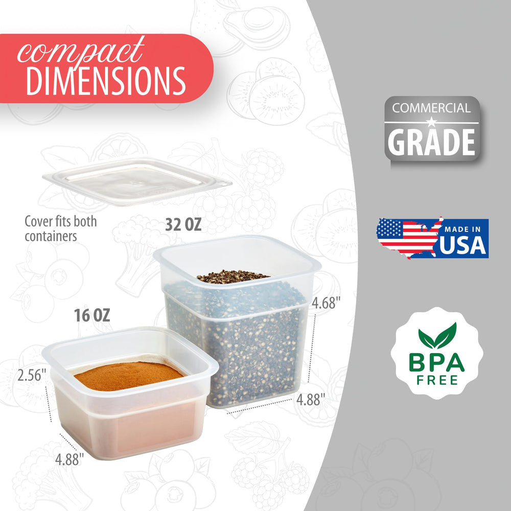 Cambro stacked containers in pantry saving space and improving order