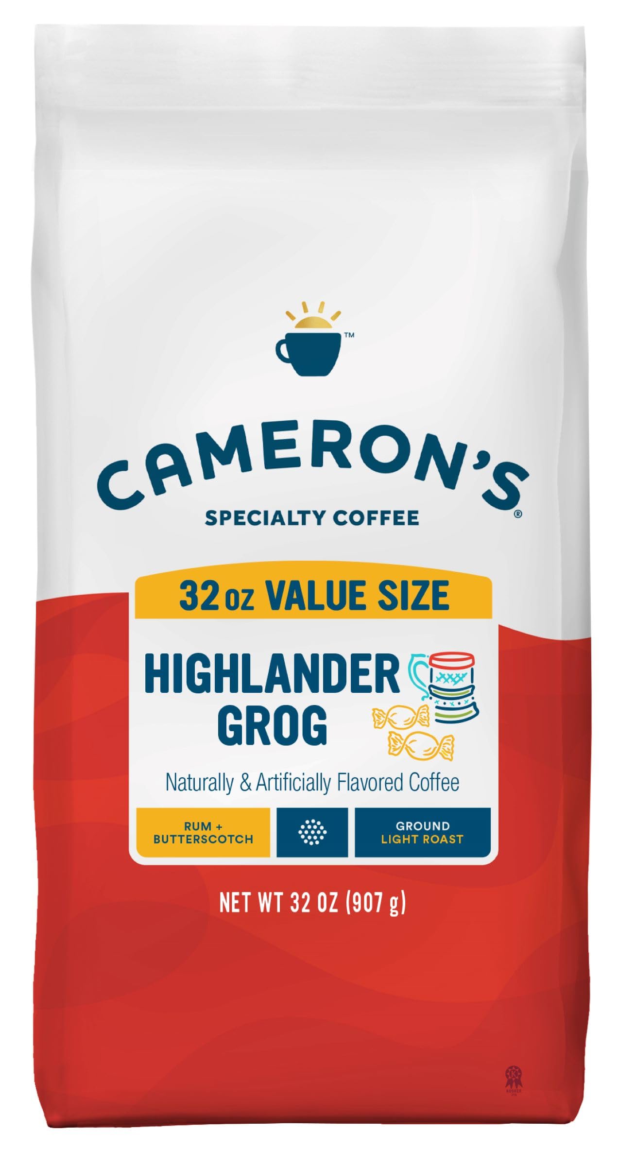 Cameron's Highlander Grog front view showing 32 oz bag for easy identification and freshness