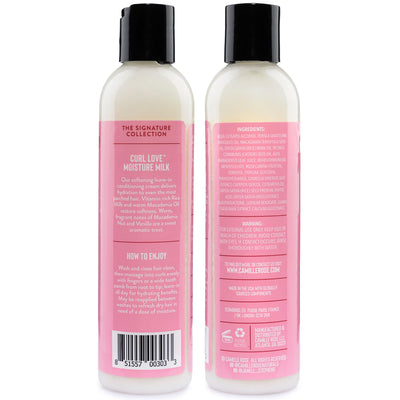 Camille Rose textura de la leche acondicionadora mostrando absorción ligera