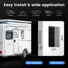 CAMJOKE cerradura instalada en camper demostrando uso seguro
