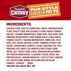 Campbell’s Chunky textura en cucharon mostrando crema y dumplings, aspecto contundente