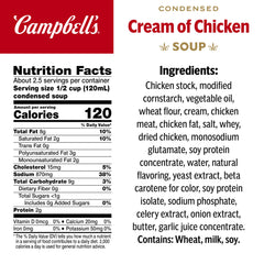 Campbell's textura cremosa de la sopa condensada, aporta cremosidad inmediata