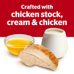 Campbell's etiqueta con ingredientes visibles y información de calidad