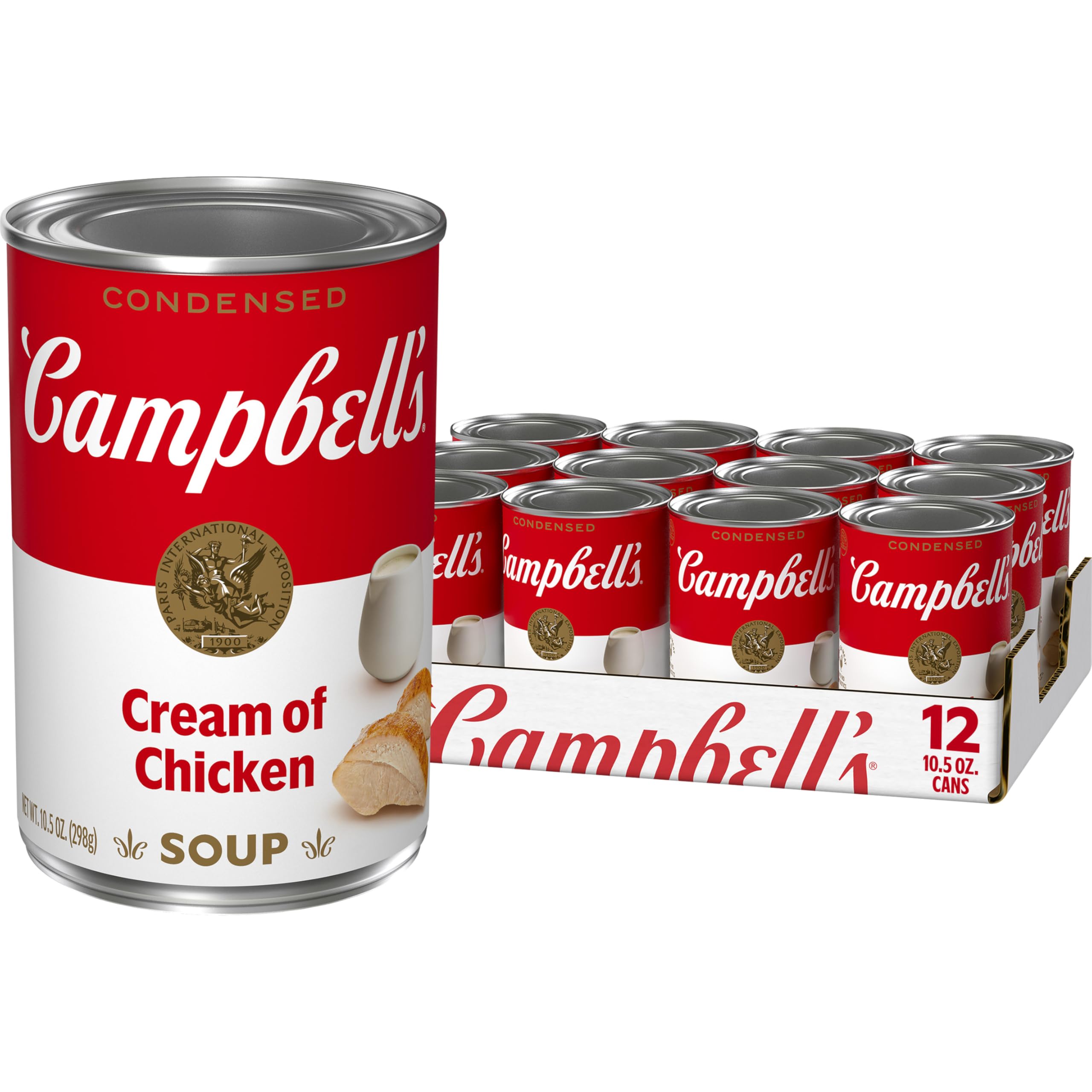 Campbell's lata frontal mostrando la marca y la presentación, versátil para recetas