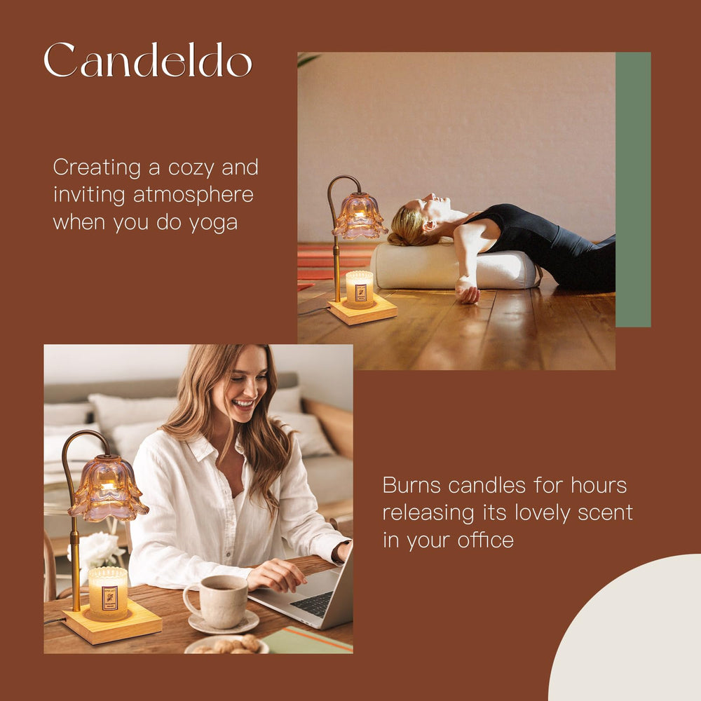 Candeldo en ambiente nocturno creando luz cálida y atmósfera acogedora