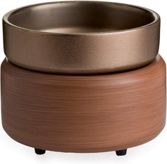 Candle Warmers frontal pewter walnut mostrando diseño elegante y funcionalidad