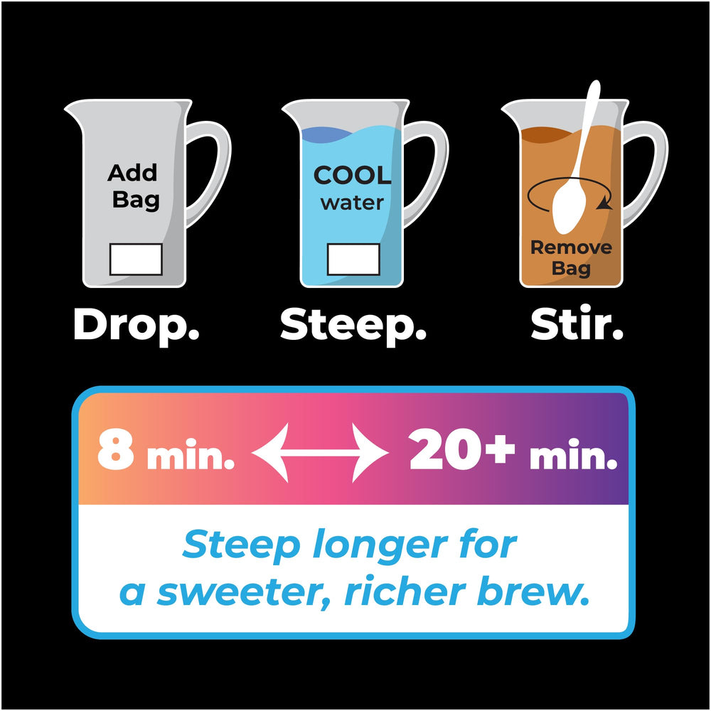 Cane Brew vaso con hielo y té dulce para servir frío y refrescante