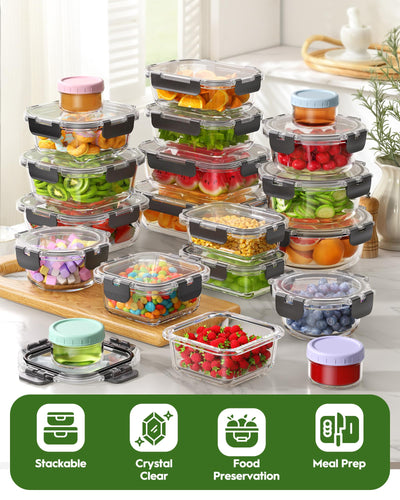Canfanni escena de cocina con recipientes en uso para meal prep diario y transporte fácil