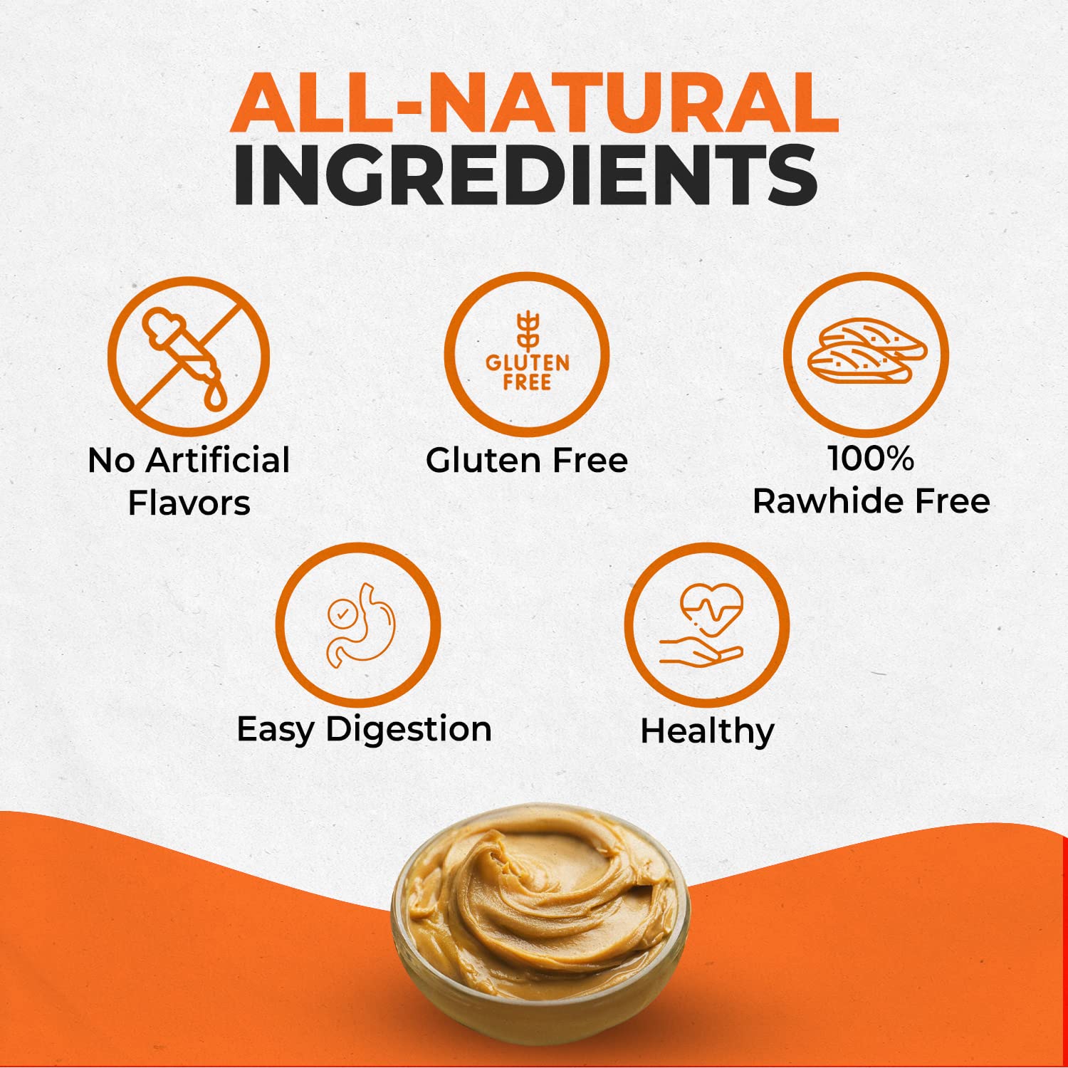 Canine Naturals palito en mano humana para tamaño y control al ofrecerlo