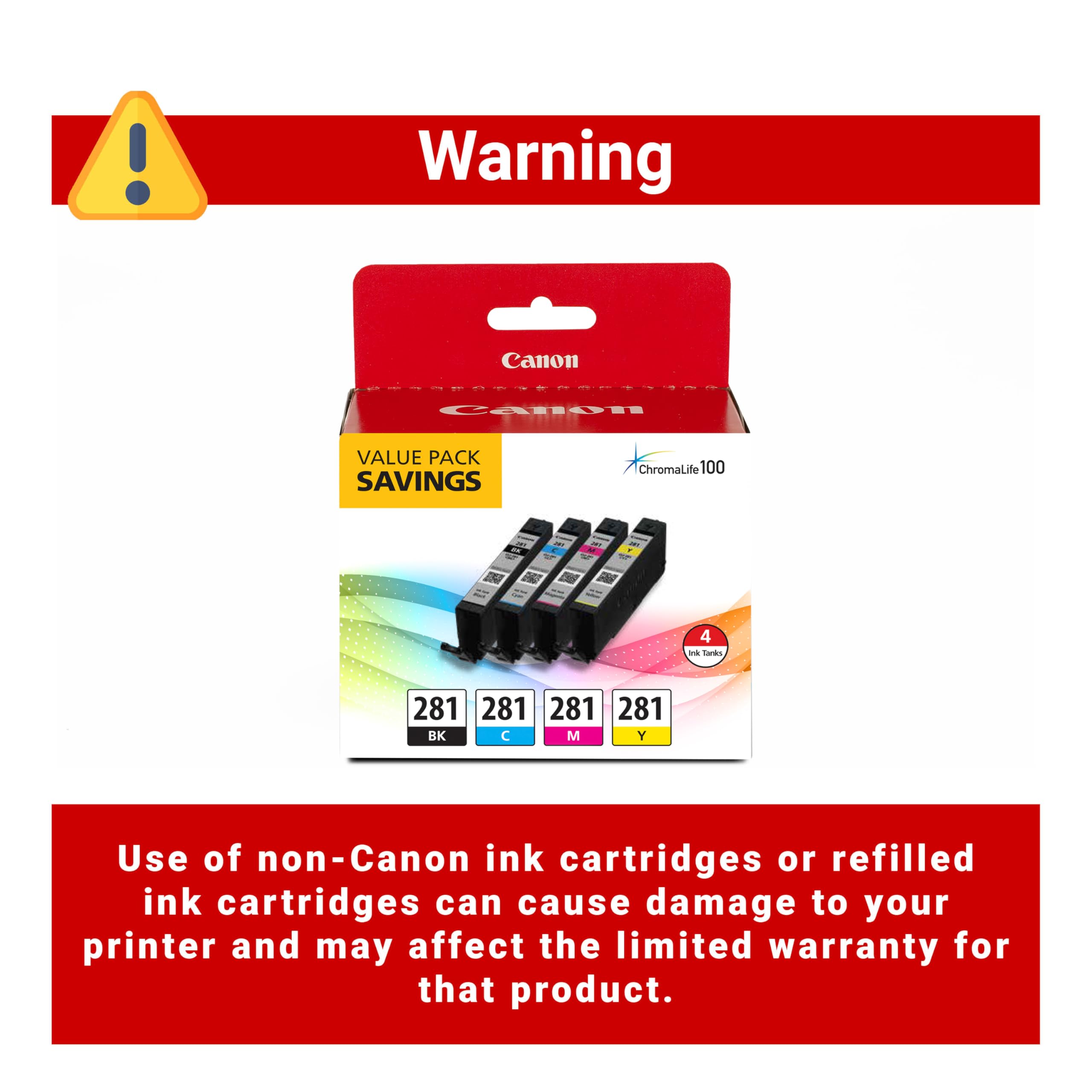Canon CLI-281 cartucho negro en mano para ilustrar reemplazo sencillo