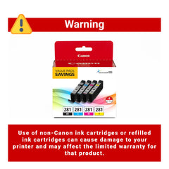 Canon CLI-281 cartucho negro en mano para ilustrar reemplazo sencillo