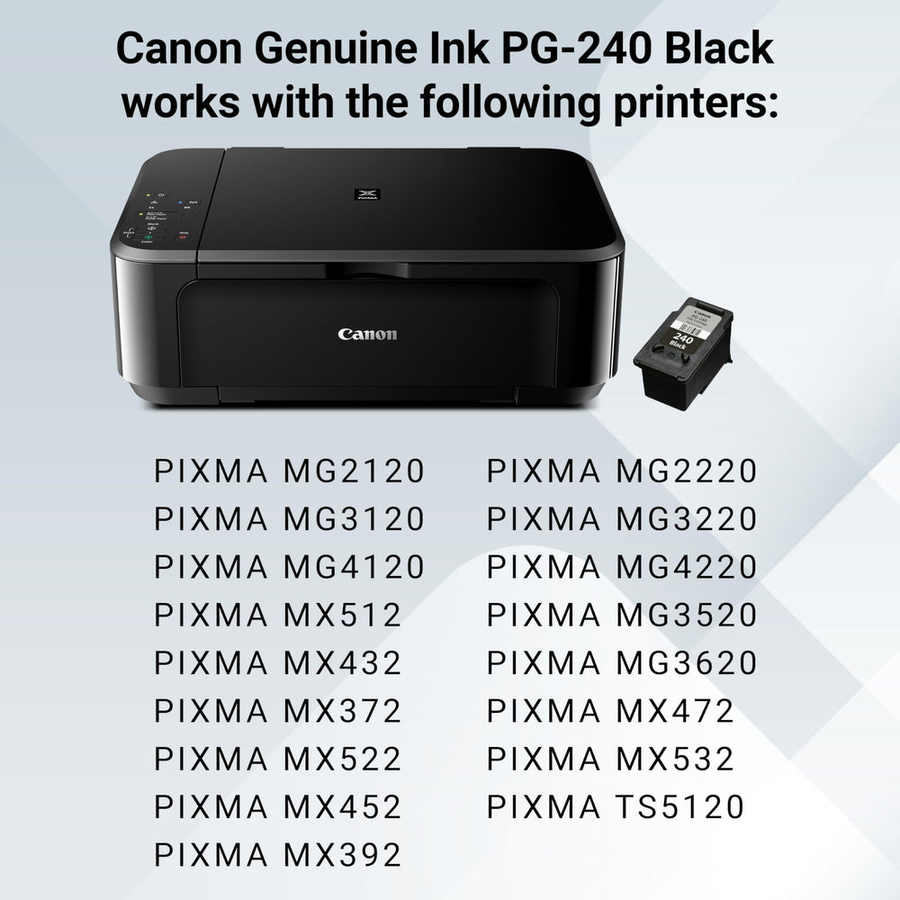Canon PG-240 comparado en mano para ver tamaño compacto y fácil reemplazo