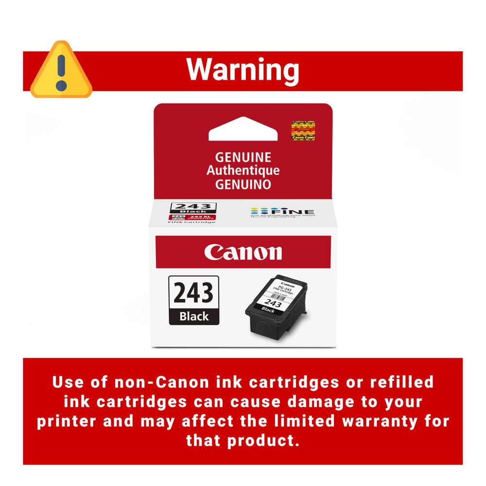 Canon PG-243 comparación de tamaño que facilita elección y almacenamiento