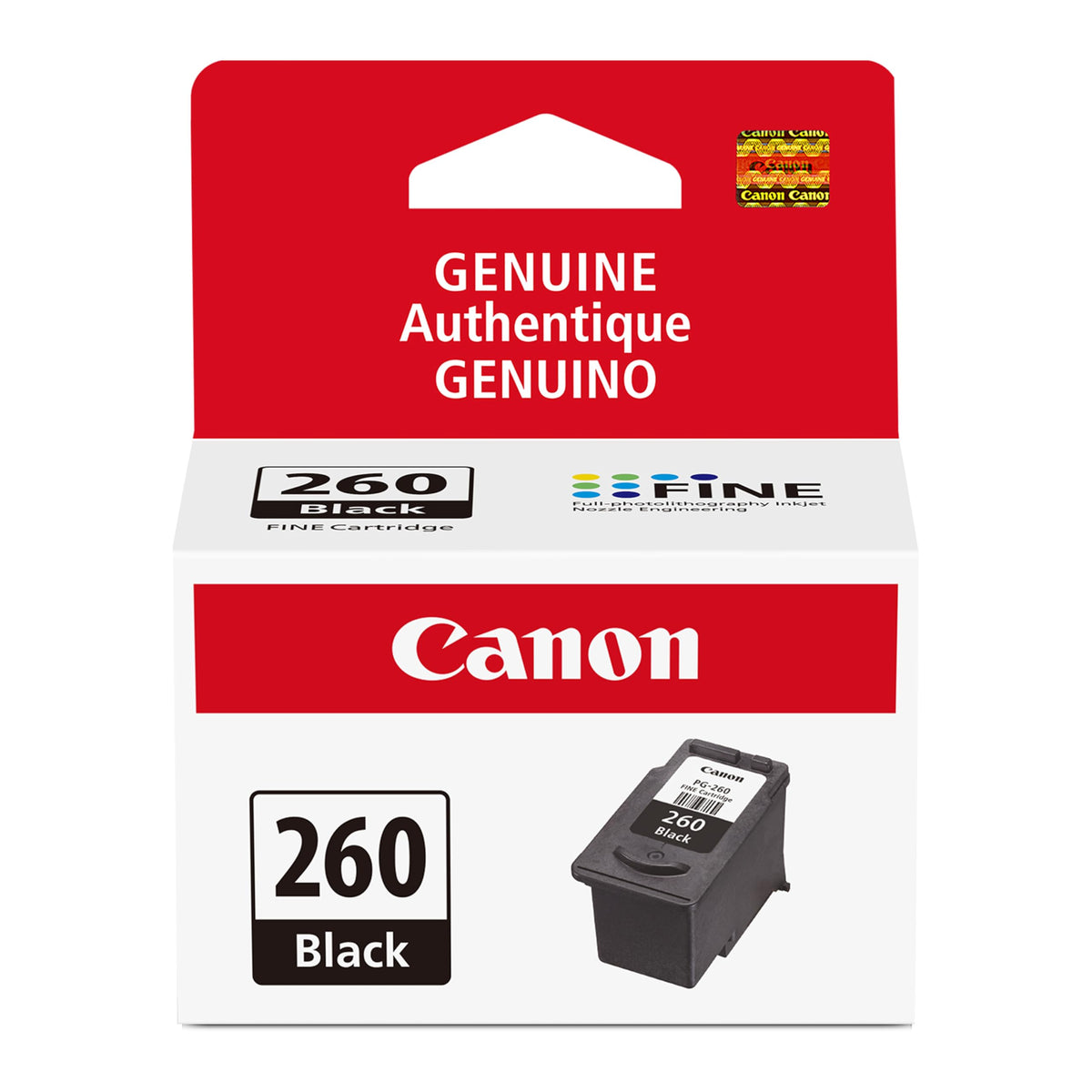 Canon PG-260 frontal en blister mostrando embalaje y autenticidad