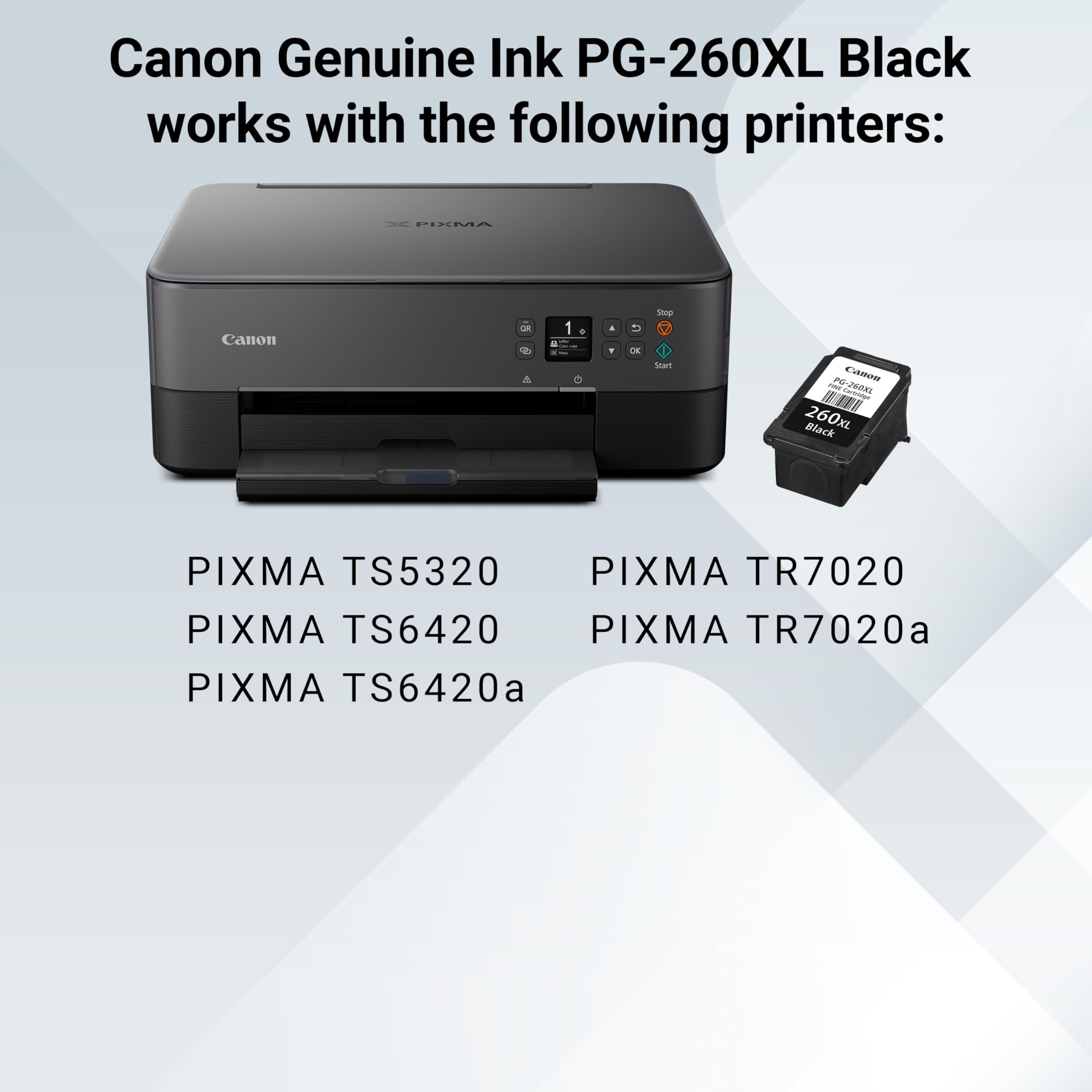 Documento impreso con Canon PG-260 XL mostrando texto negro nítido y legible