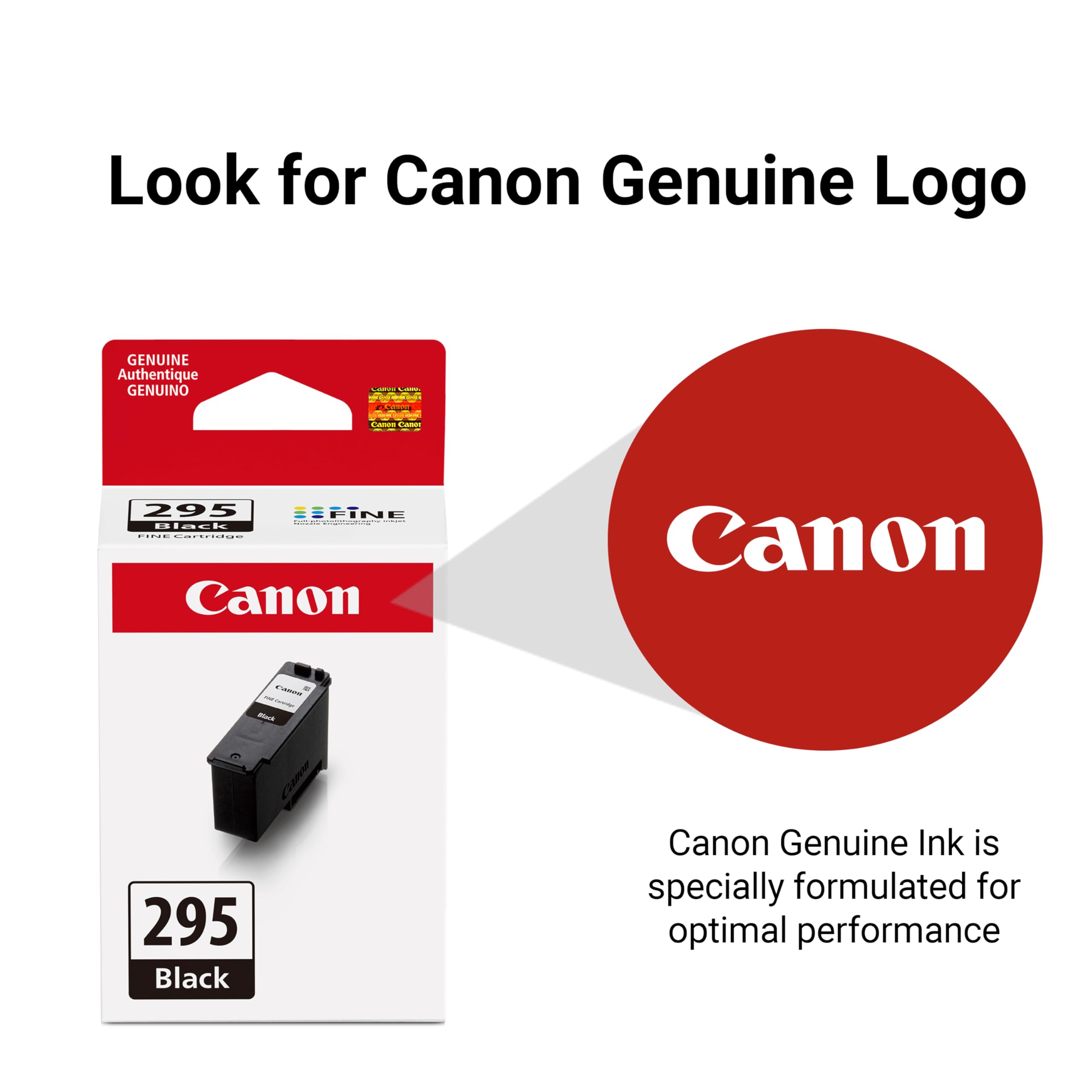 Canon PG-295 comparación de tamaño útil para almacenamiento y recambio