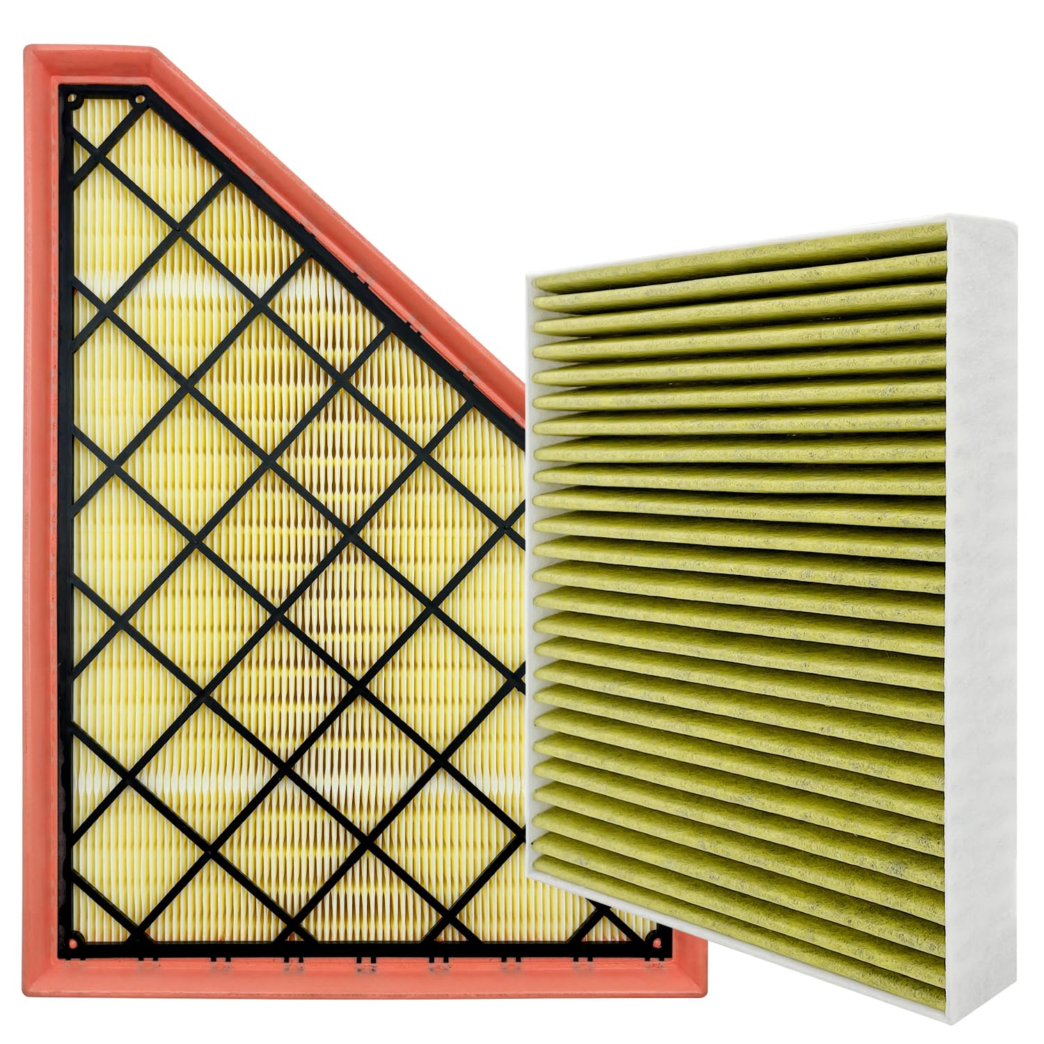 Capume filtro de cabina frontal mostrando empaque y compatibilidad, mejora aire interior