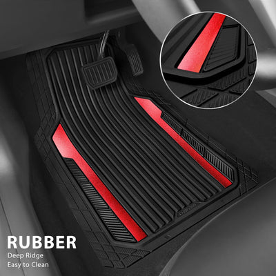 CAR PASS rear mats pair displayed stacked for compact storage benefit