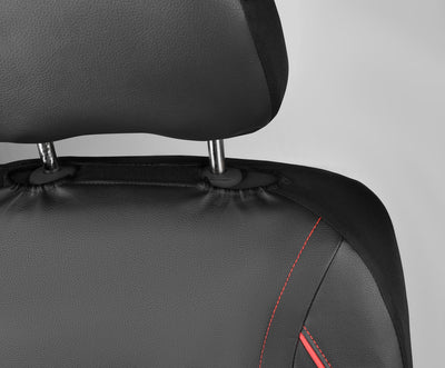 CAR PASS seat cover next to ruler showing size and scale benefit