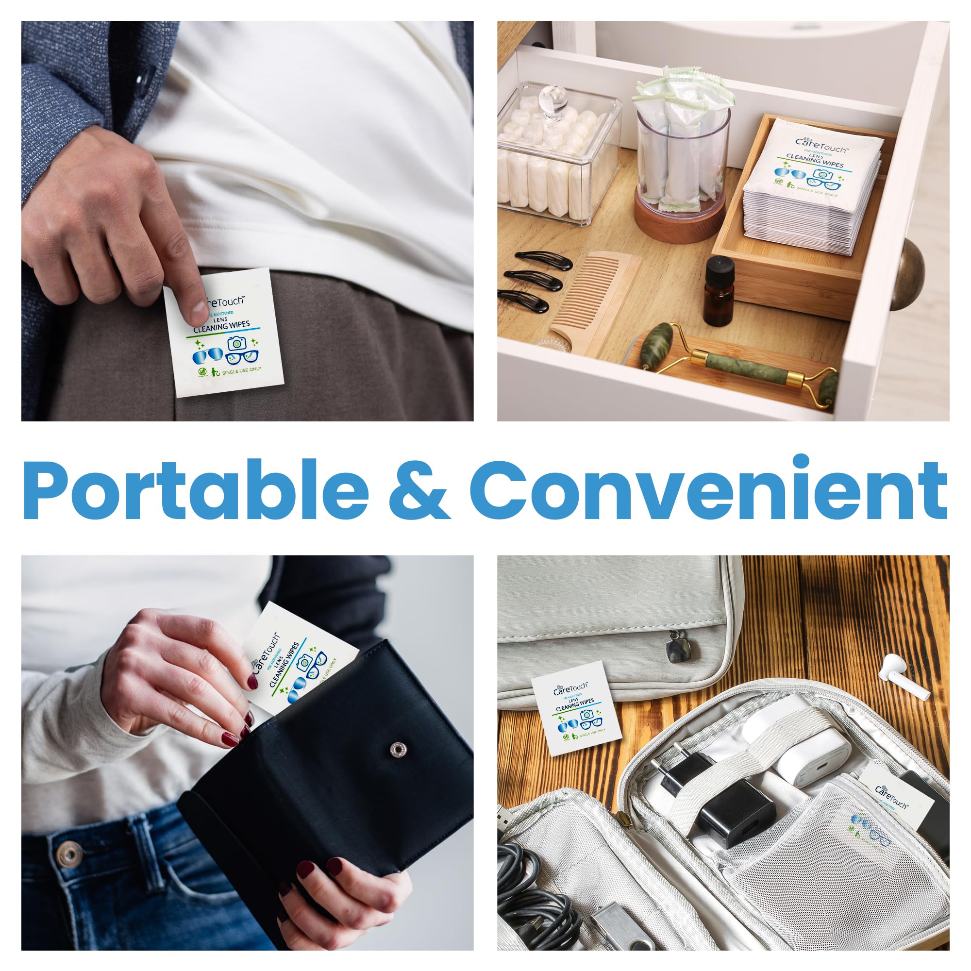 Care Touch used on sunglasses demonstrating visible smudge removal