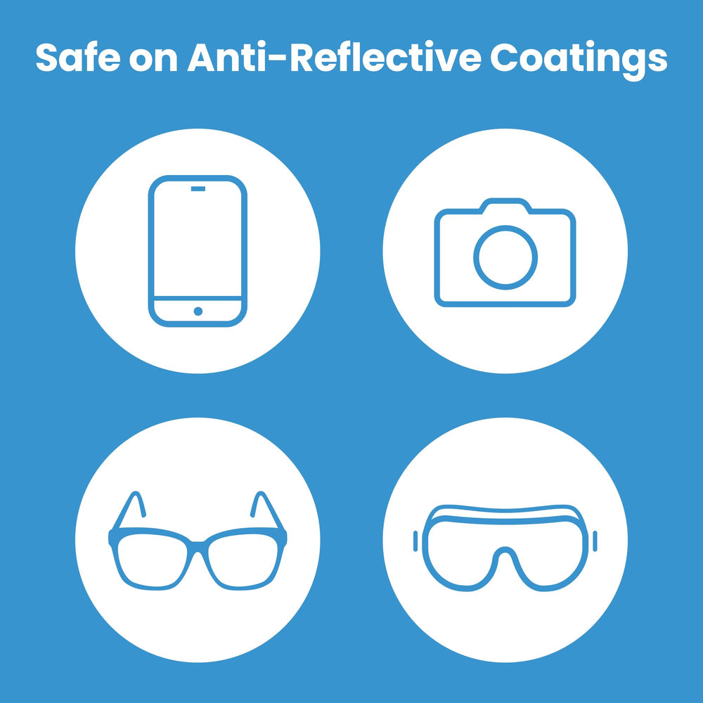 Care Touch wipe cleaning eyeglasses providing clear, streak-free vision
