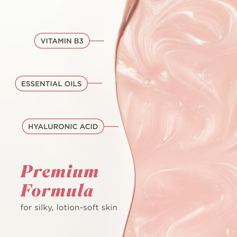 Caress comparación de tamaño 20 fl oz que muestra cantidad y duración